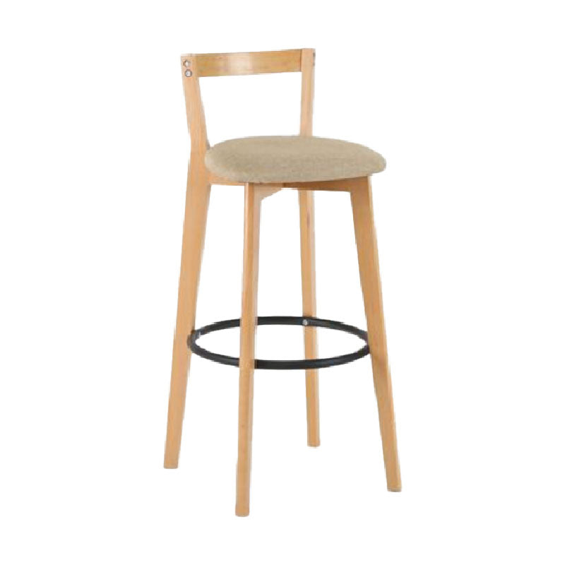 Modern Backrest Armless Counter Stool Wood kitchen Bar Stool with Cushion and Pedal