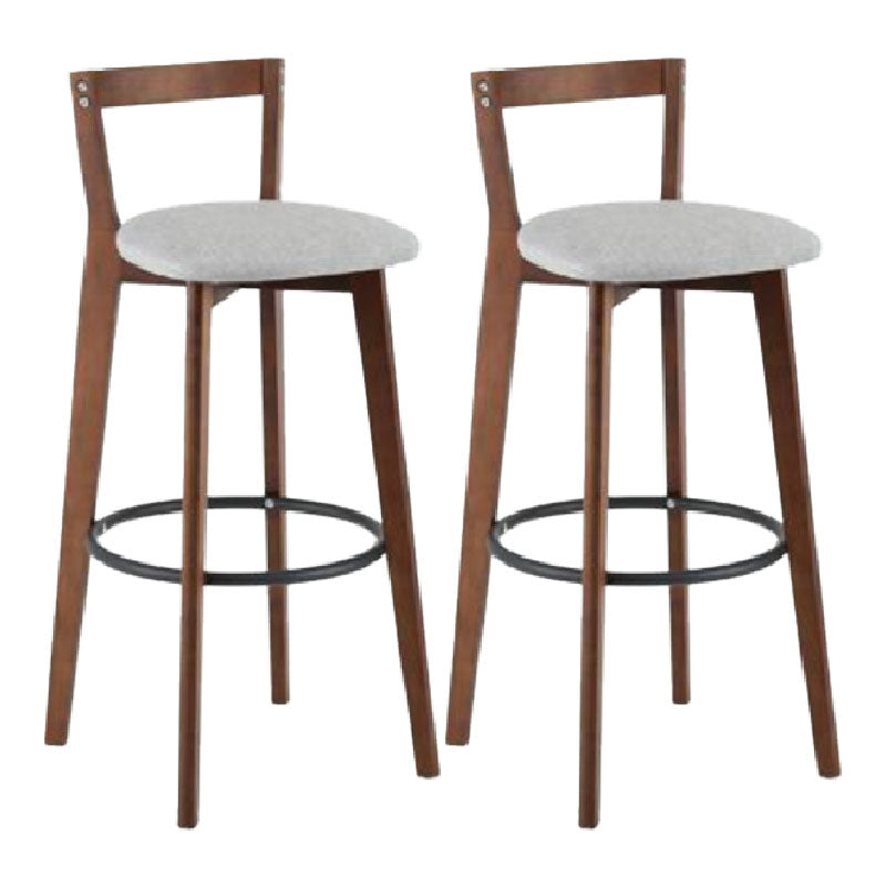 Modern Backrest Armless Counter Stool Wood kitchen Bar Stool with Cushion and Pedal