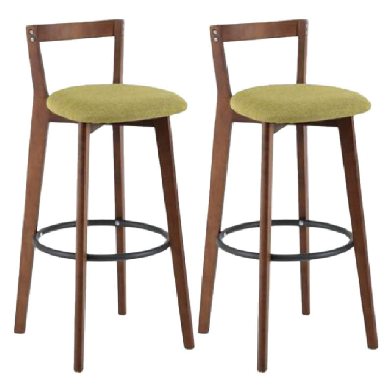 Modern Backrest Armless Counter Stool Wood kitchen Bar Stool with Cushion and Pedal