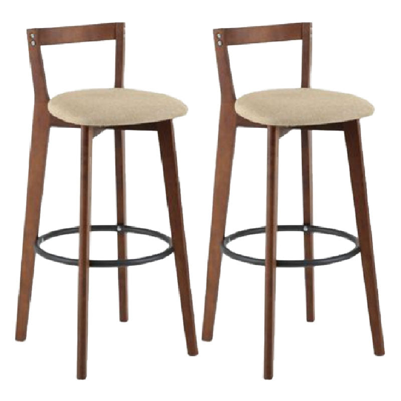 Modern Backrest Armless Counter Stool Wood kitchen Bar Stool with Cushion and Pedal