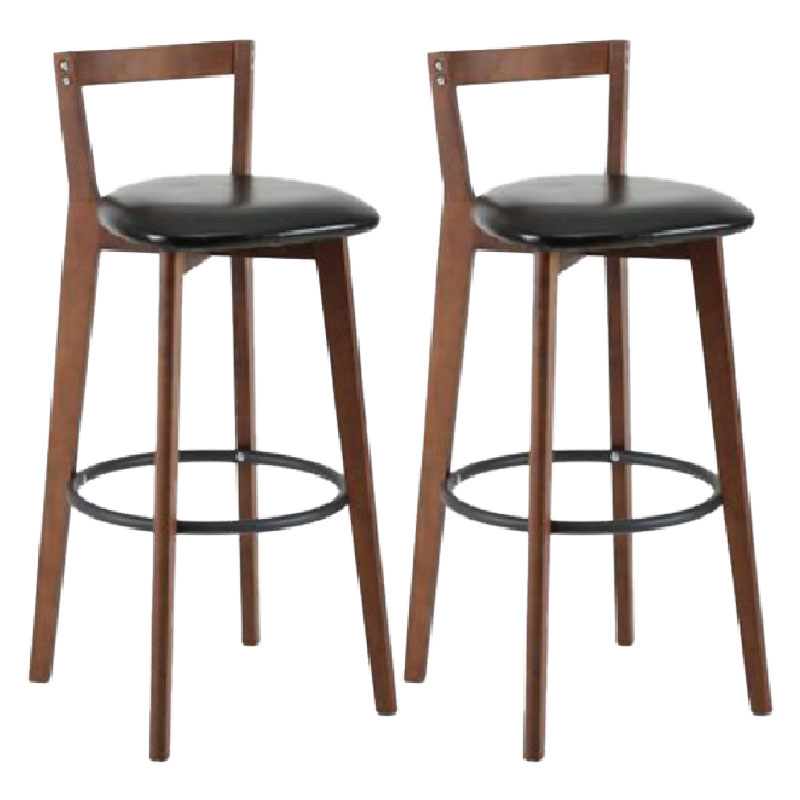 Modern Backrest Armless Counter Stool Wood kitchen Bar Stool with Cushion and Pedal