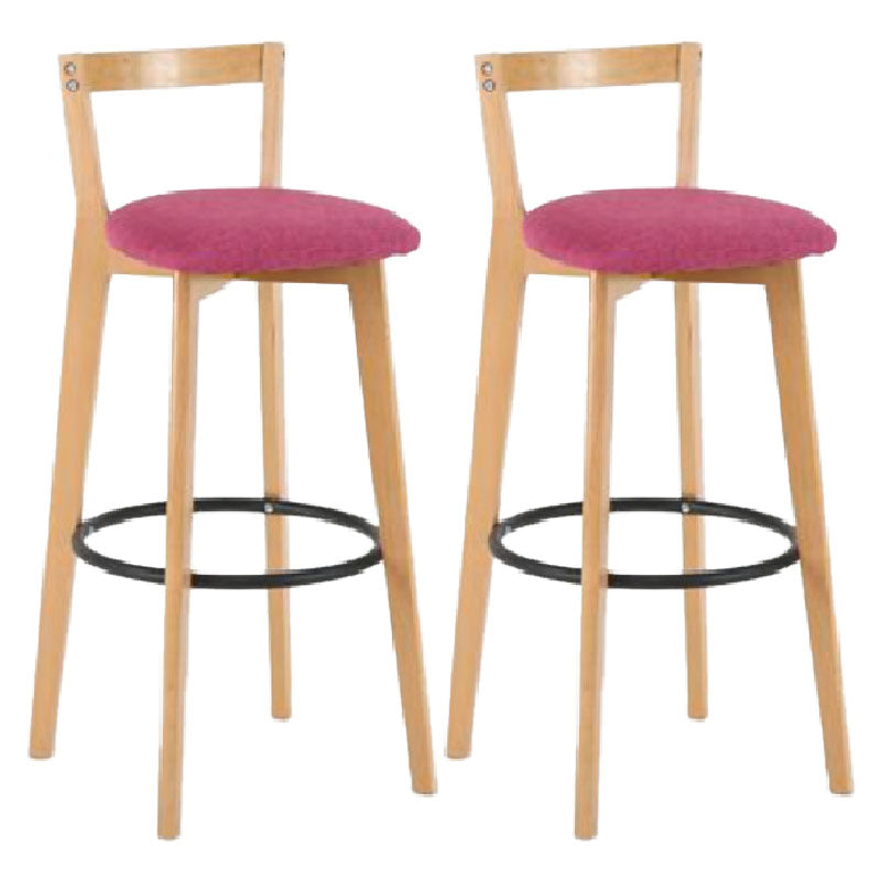Modern Backrest Armless Counter Stool Wood kitchen Bar Stool with Cushion and Pedal