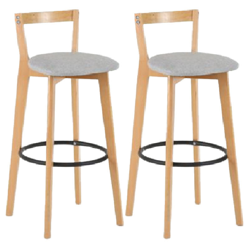 Modern Backrest Armless Counter Stool Wood kitchen Bar Stool with Cushion and Pedal