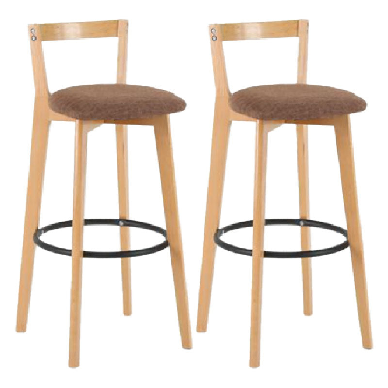 Modern Backrest Armless Counter Stool Wood kitchen Bar Stool with Cushion and Pedal