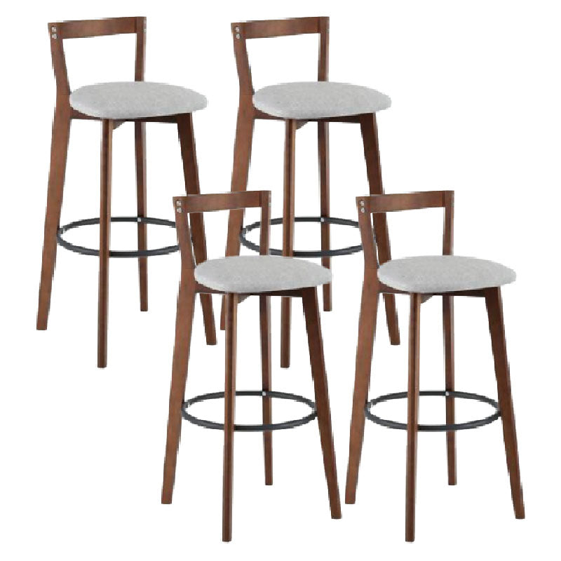 Modern Backrest Armless Counter Stool Wood kitchen Bar Stool with Cushion and Pedal