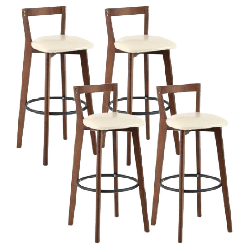 Modern Backrest Armless Counter Stool Wood kitchen Bar Stool with Cushion and Pedal