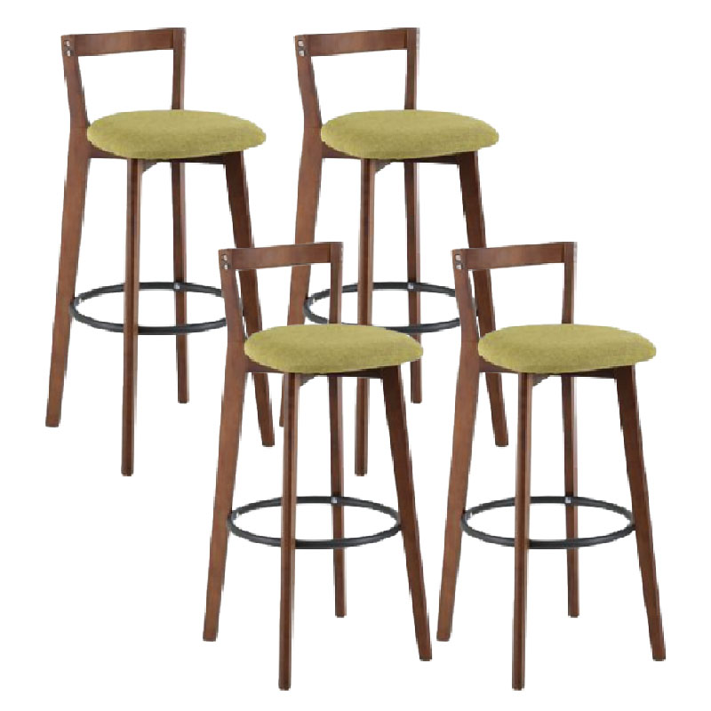 Modern Backrest Armless Counter Stool Wood kitchen Bar Stool with Cushion and Pedal
