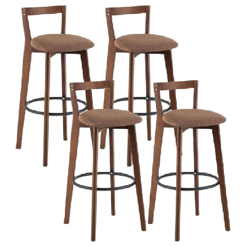 Modern Backrest Armless Counter Stool Wood kitchen Bar Stool with Cushion and Pedal