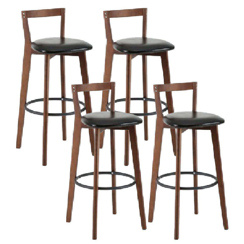 Modern Backrest Armless Counter Stool Wood kitchen Bar Stool with Cushion and Pedal