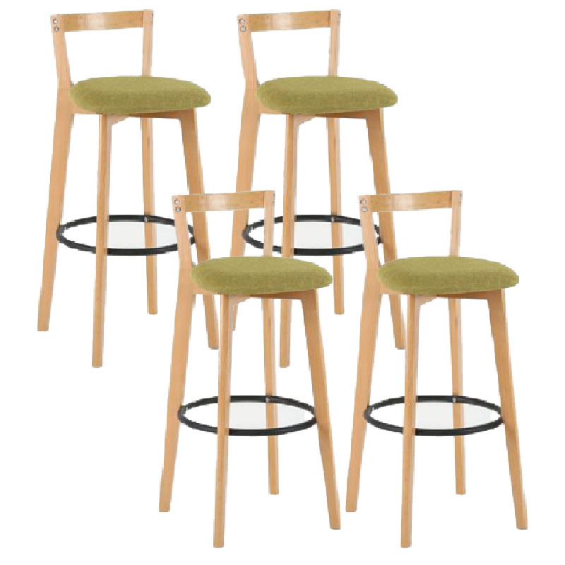 Modern Backrest Armless Counter Stool Wood kitchen Bar Stool with Cushion and Pedal