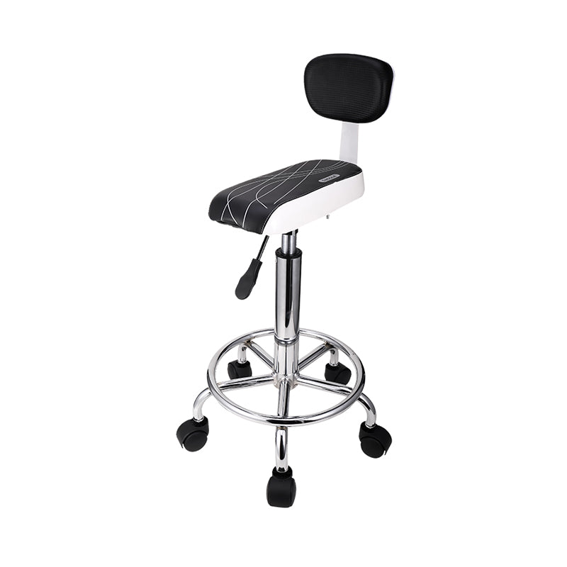 Taburete de barra de barras de altura ajustable de acero contemporánea con espalda baja