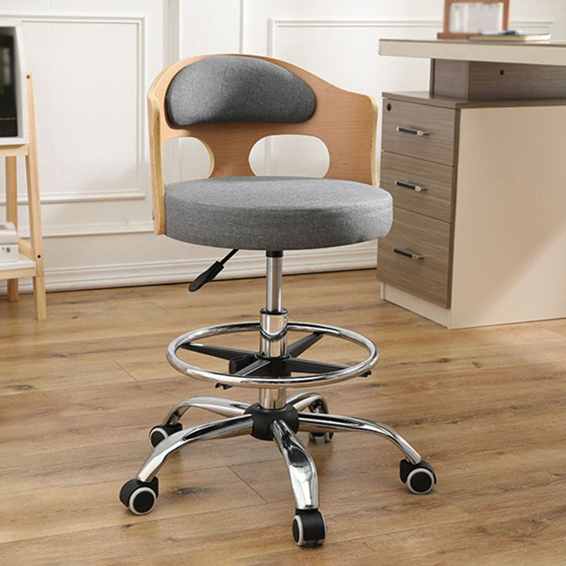 Industrial Style Bar-stool Round Seat with Adjustable Height Barstool for Kitchen
