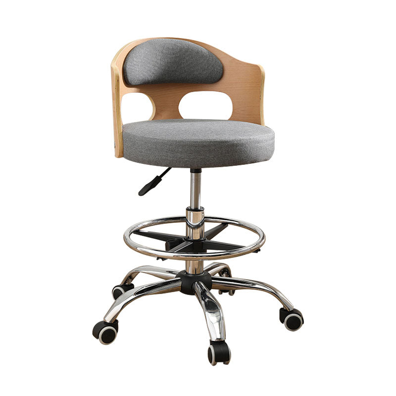 Industrial Style Bar-stool Round Seat with Adjustable Height Barstool for Kitchen