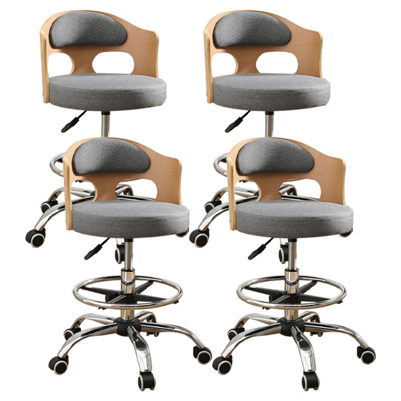 Industrial Style Bar-stool Round Seat with Adjustable Height Barstool for Kitchen