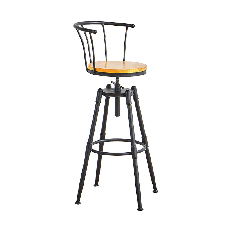 Barhocker im Industriestil, Metall, 4 Beine, runder Sitz, Barhocker für Küchenbar