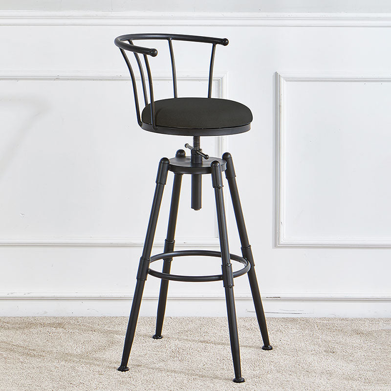Barhocker im Industriestil, Metall, 4 Beine, runder Sitz, Barhocker für Küchenbar