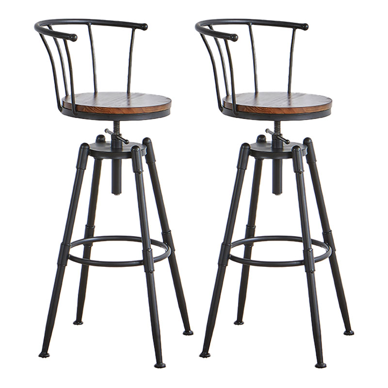 Barhocker im Industriestil, Metall, 4 Beine, runder Sitz, Barhocker für Küchenbar