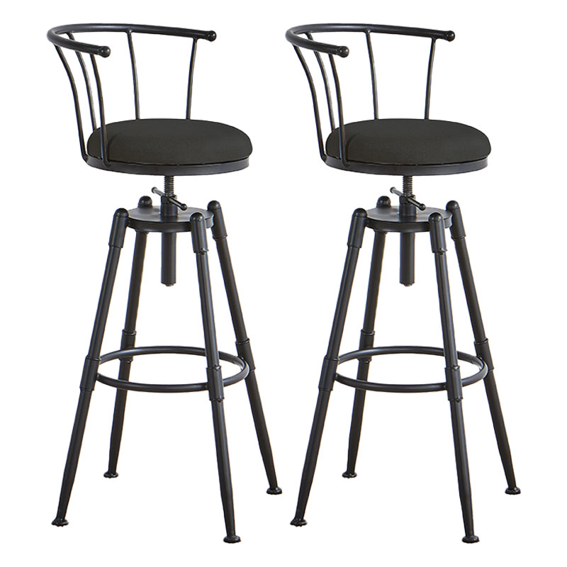 Barhocker im Industriestil, Metall, 4 Beine, runder Sitz, Barhocker für Küchenbar