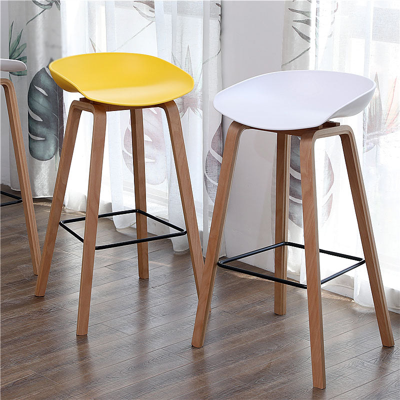 Scandinavia in stile bar-sgabello gambe in legno pp sedile sedile da bar per cucina da bar