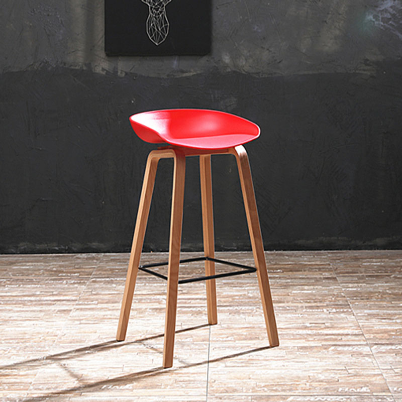 Scandinavia in stile bar-sgabello gambe in legno pp sedile sedile da bar per cucina da bar