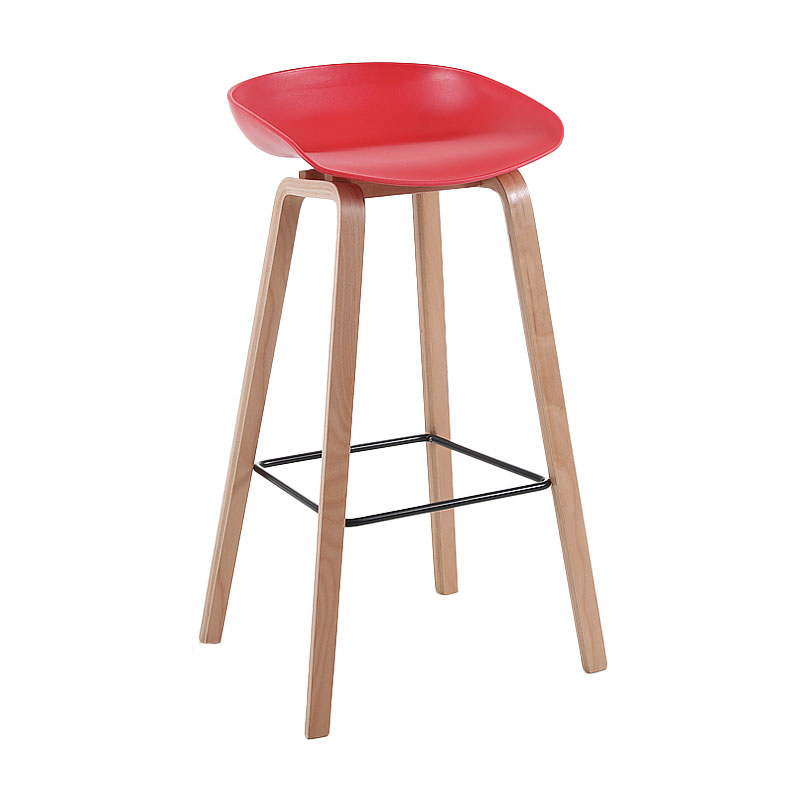 Scandinavia in stile bar-sgabello gambe in legno pp sedile sedile da bar per cucina da bar