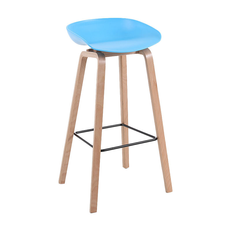 Scandinavia in stile bar-sgabello gambe in legno pp sedile sedile da bar per cucina da bar
