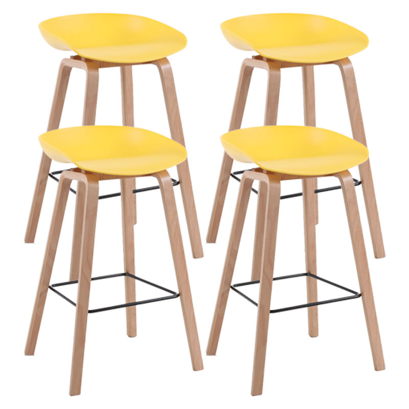 Scandinavia in stile bar-sgabello gambe in legno pp sedile sedile da bar per cucina da bar