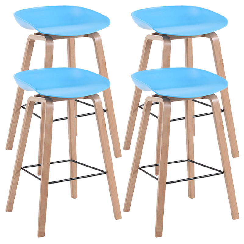 Scandinavia in stile bar-sgabello gambe in legno pp sedile sedile da bar per cucina da bar