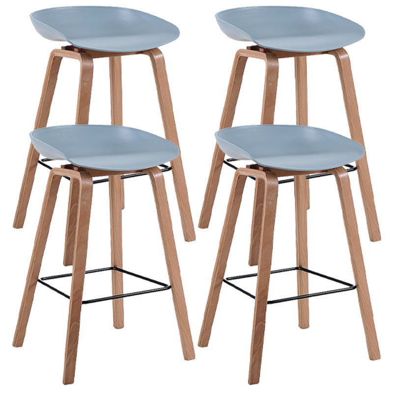 Scandinavia in stile bar-sgabello gambe in legno pp sedile sedile da bar per cucina da bar