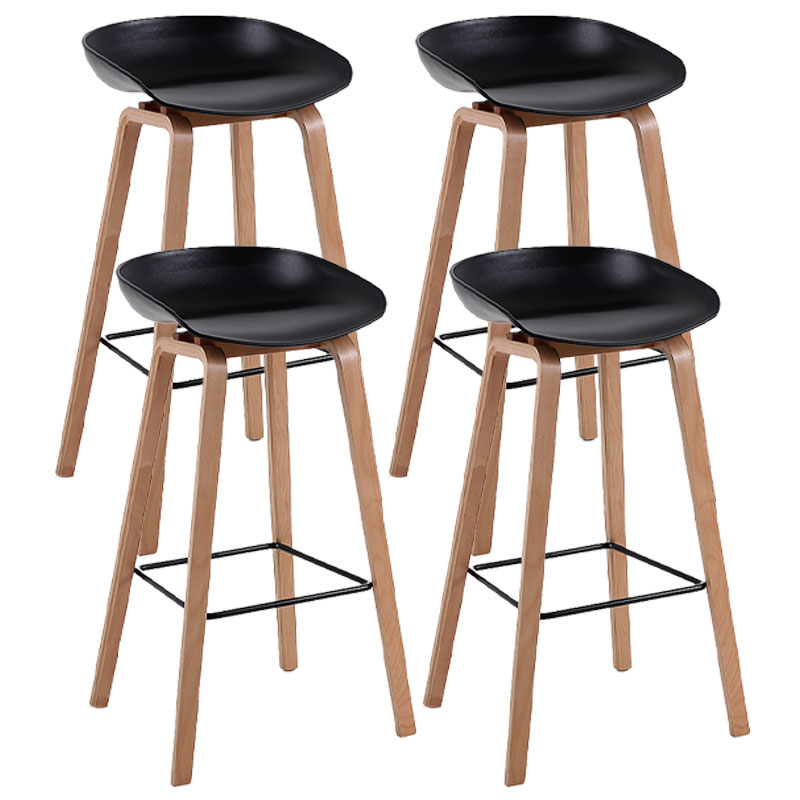 Scandinavia in stile bar-sgabello gambe in legno pp sedile sedile da bar per cucina da bar