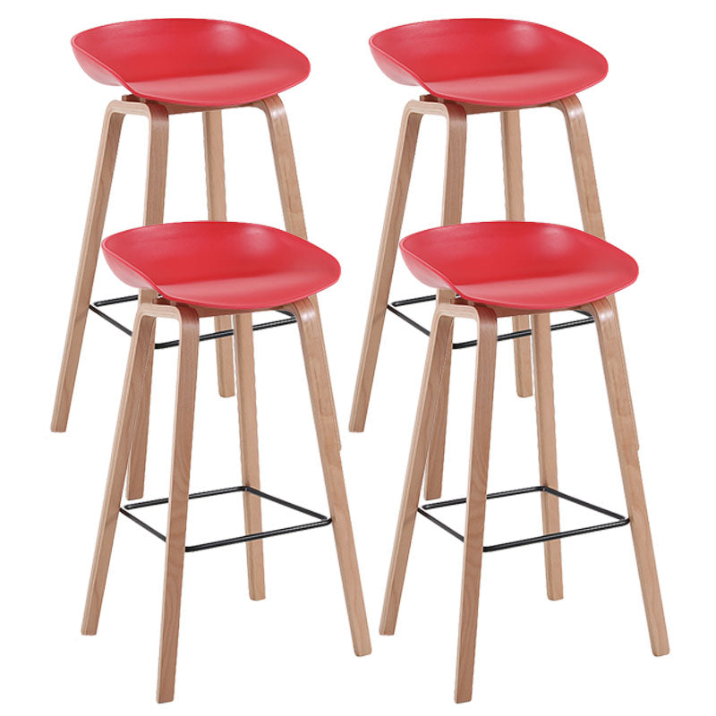 Scandinavia in stile bar-sgabello gambe in legno pp sedile sedile da bar per cucina da bar