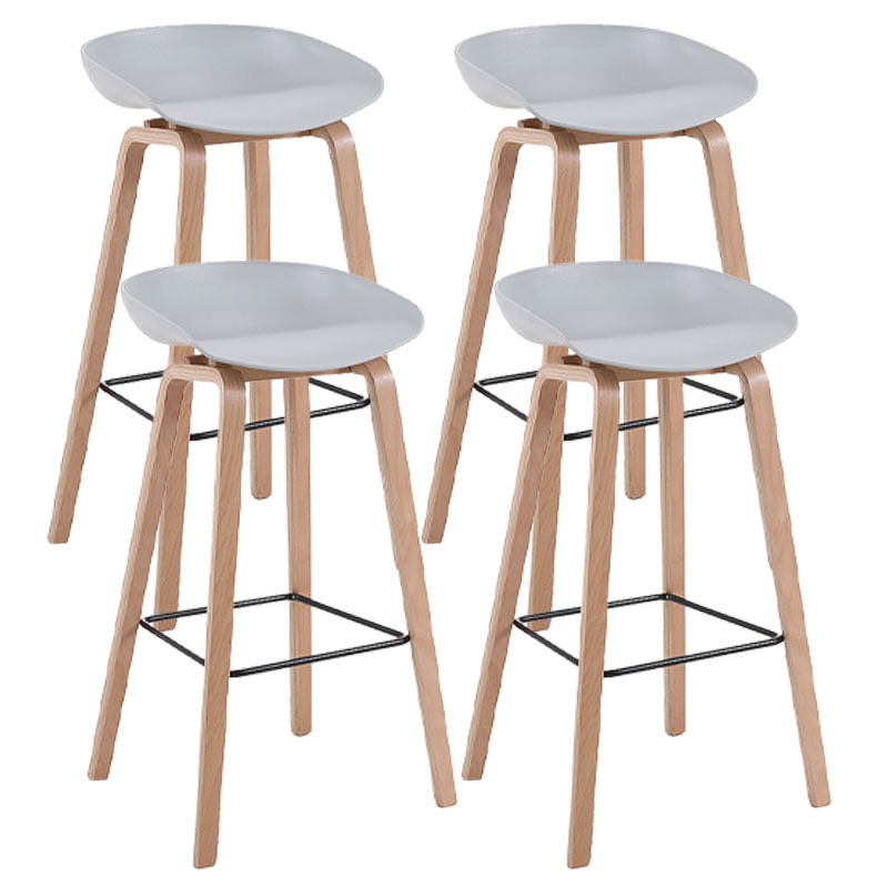 Scandinavia in stile bar-sgabello gambe in legno pp sedile sedile da bar per cucina da bar
