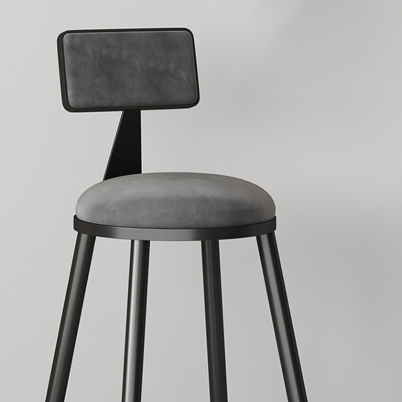 Barhocker im Industriestil, runder Sitz, Eisenbeine, Barhocker für die Küchenbar