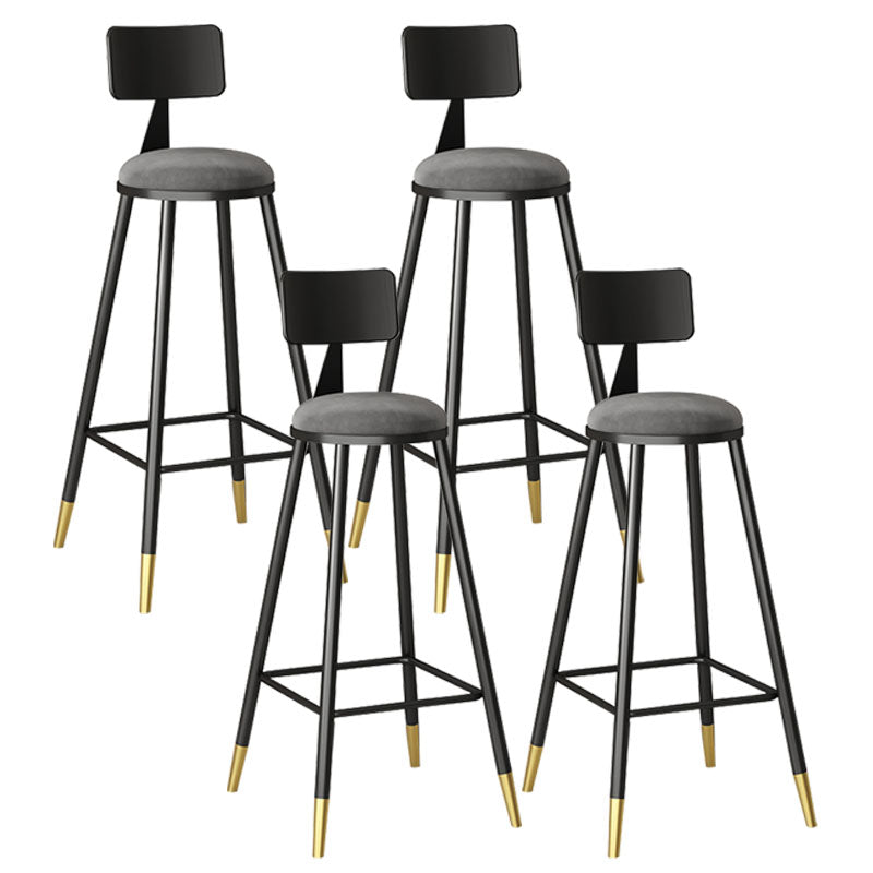 Barhocker im Industriestil, runder Sitz, Eisenbeine, Barhocker für die Küchenbar