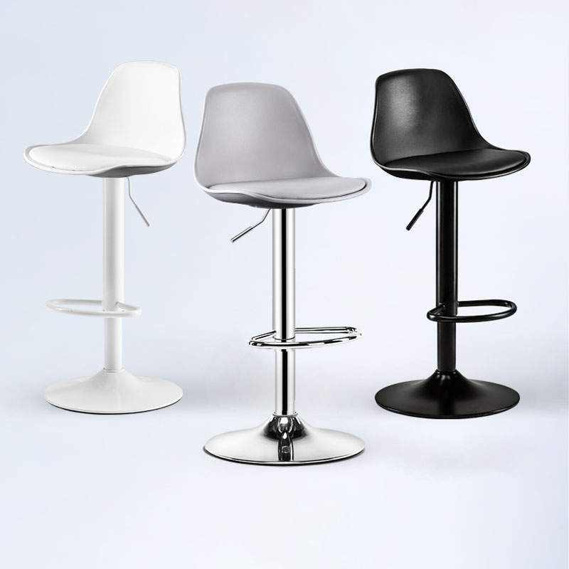 Industrial Style Bar Stool Metal Leg PP Seat Barstool with Upholstered for Counter Bar