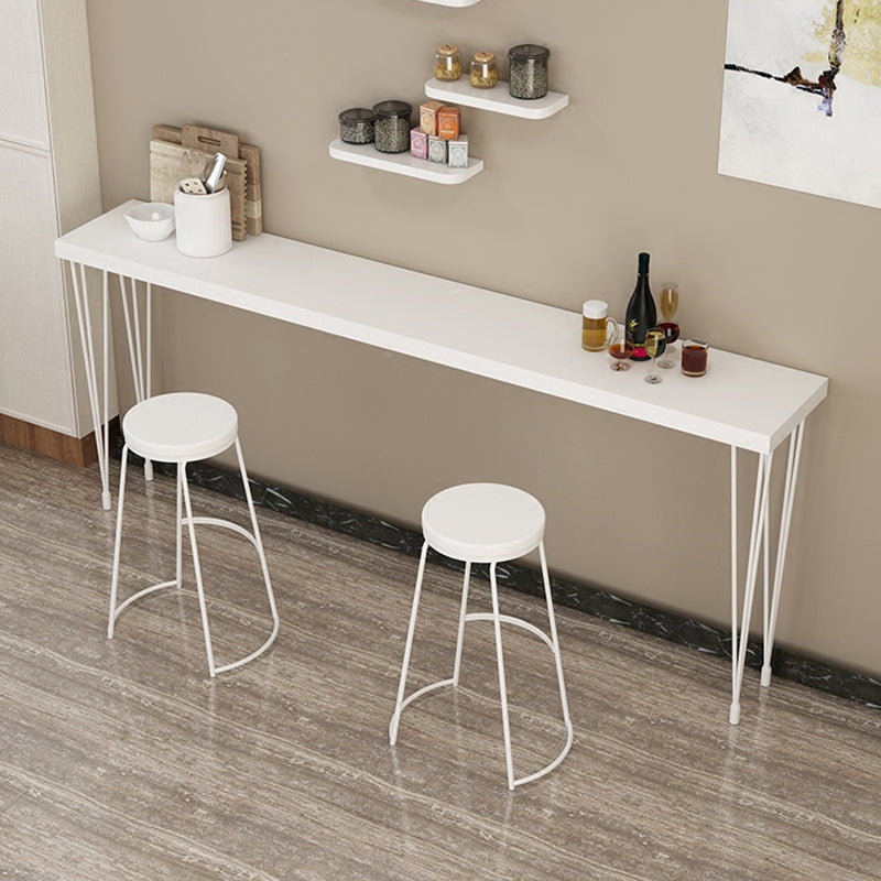 White Modern Style Bar Table in Wood and Iron Bar Table Indoor Bar Table