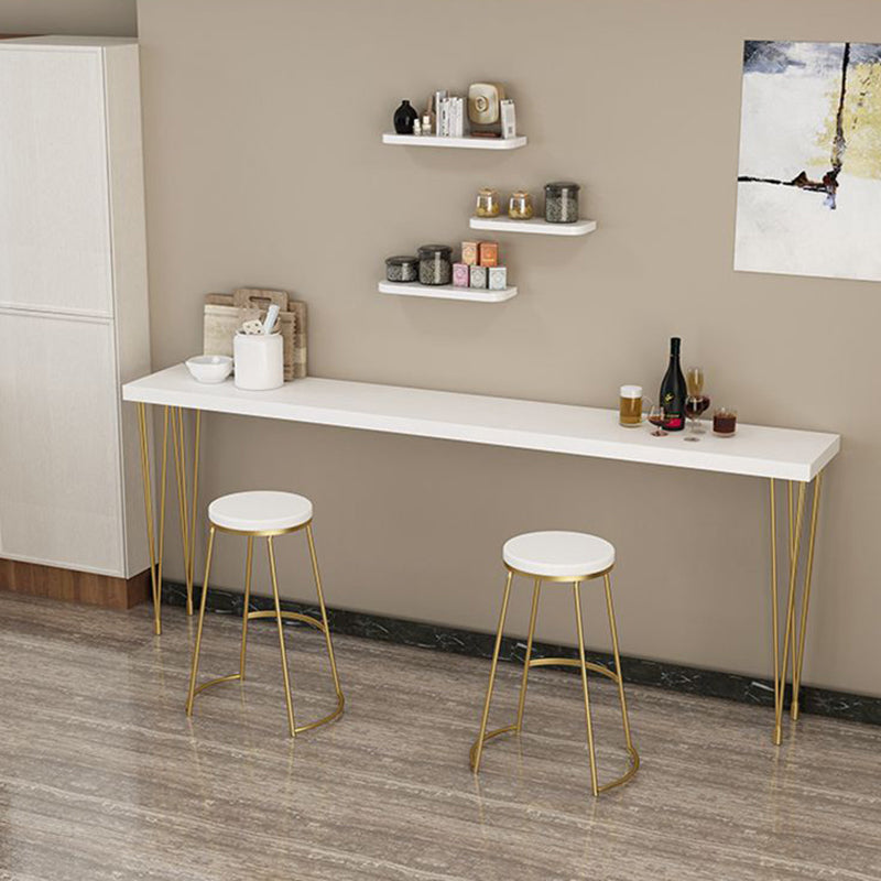 White Modern Style Bar Table in Wood and Iron Bar Table Indoor Bar Table