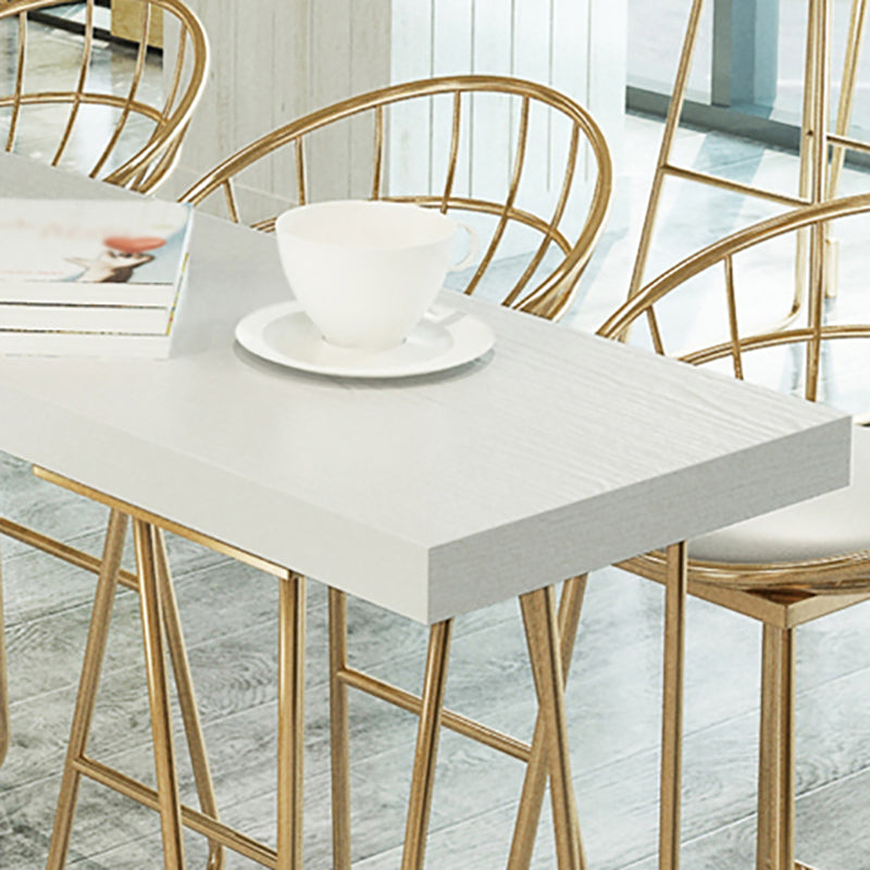 White Modern Style Bar Table in Wood and Iron Bar Table Indoor Bar Table