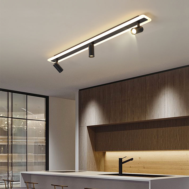 Geometry Shape LED Rail Ceiling Lamp Modern Simple Style Iron Flush Mount for Living Room