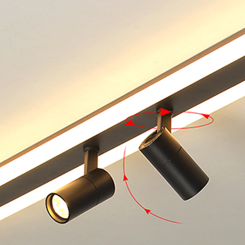 Geometry Shape LED Rail Ceiling Lamp Modern Simple Style Iron Flush Mount for Living Room
