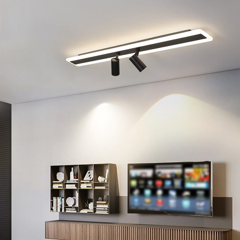 Geometry Shape LED Rail Ceiling Lamp Modern Simple Style Iron Flush Mount for Living Room