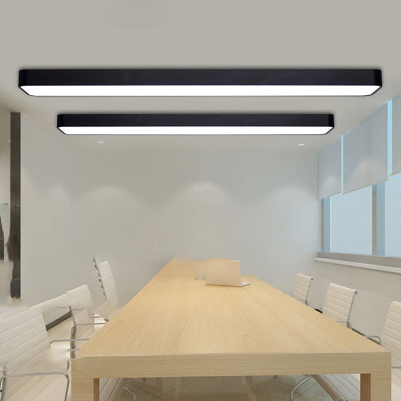 Rectangle Shape LED Ceiling Lamp Modern Aluminium 1 Light Flush Mount for Balcony