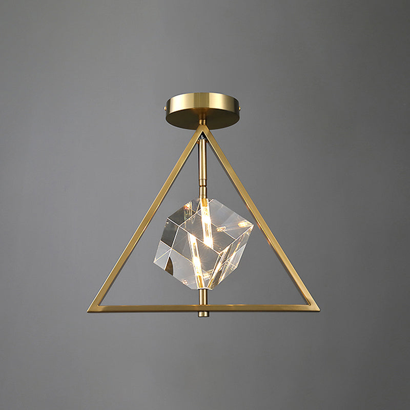 Luminaire encastré géométrique contemporain en cristal à 2 lumières