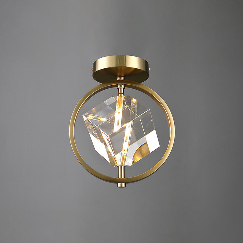 Luminaire encastré géométrique contemporain en cristal à 2 lumières