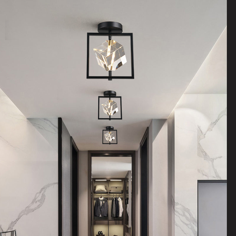 Luminaire encastré géométrique contemporain en cristal à 2 lumières
