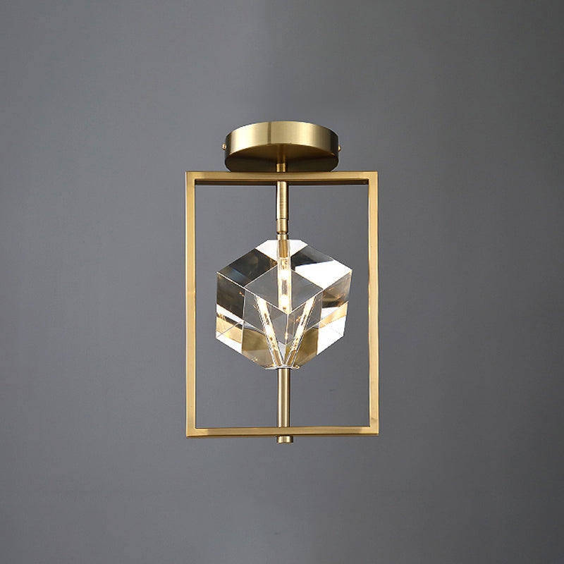 Luminaire encastré géométrique contemporain en cristal à 2 lumières