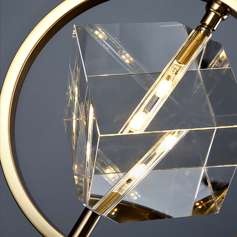 Luminaire encastré géométrique contemporain en cristal à 2 lumières