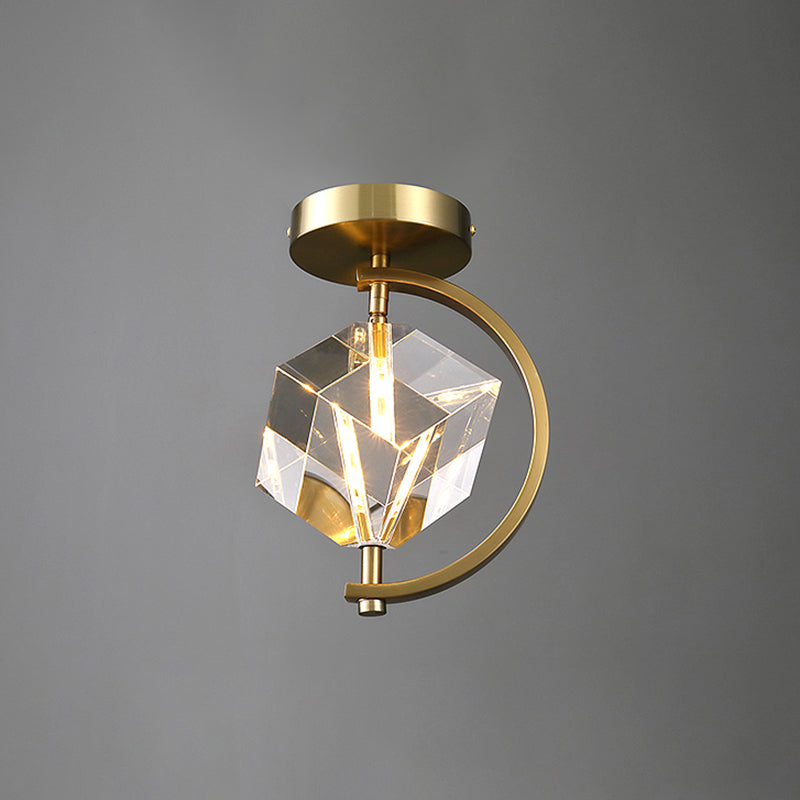 Luminaire encastré géométrique contemporain en cristal à 2 lumières