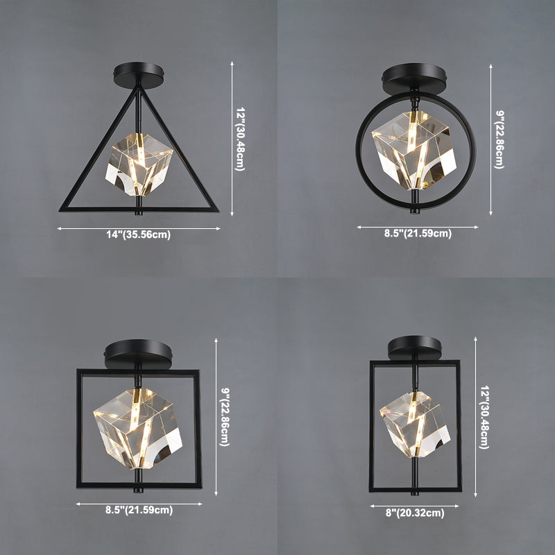 Luminaire encastré géométrique contemporain en cristal à 2 lumières