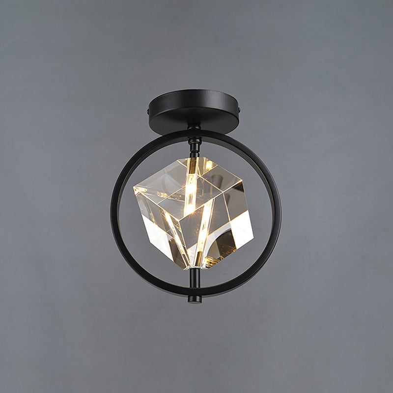 Luminaire encastré géométrique contemporain en cristal à 2 lumières